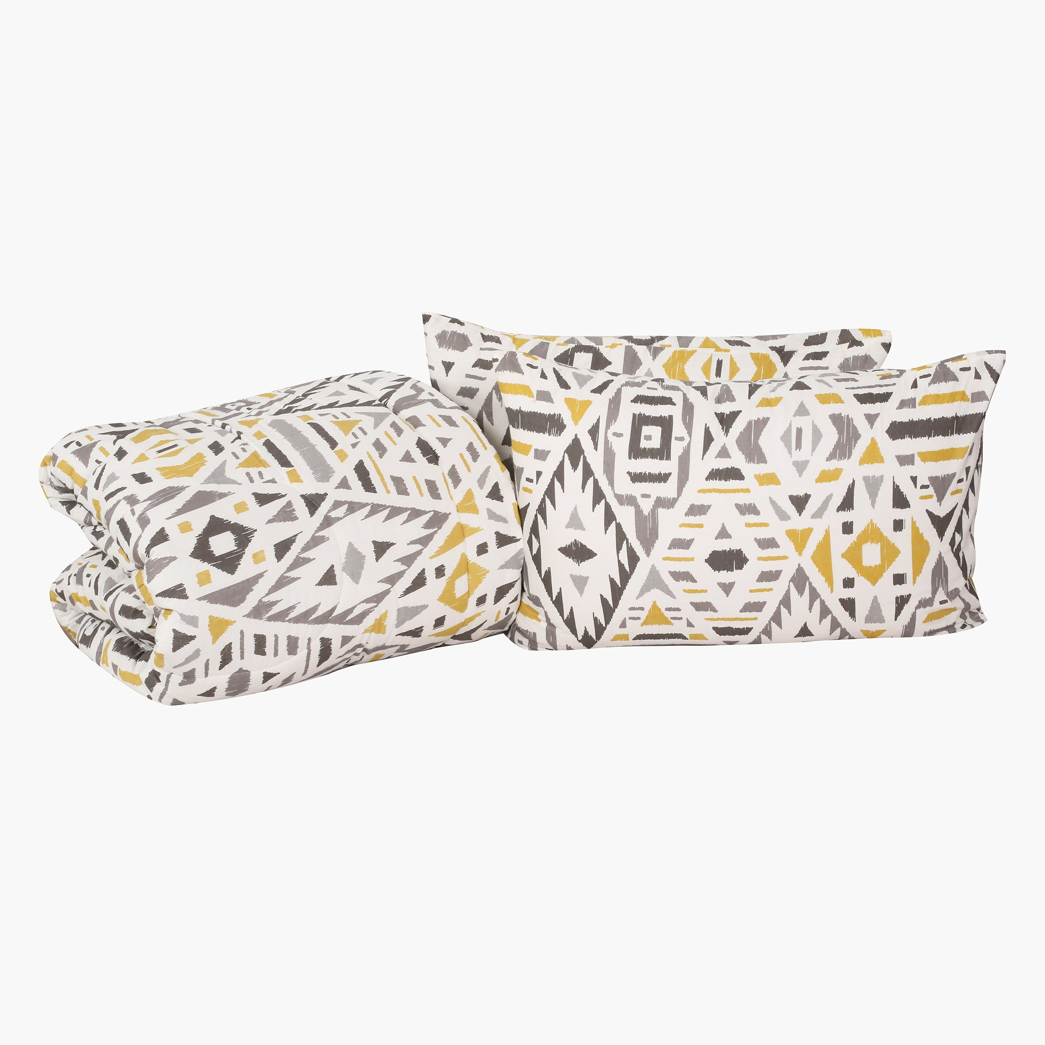طقم غطاء لحاف قطني مزدوج بطبعات أزتيك جيو - 3 قطع من أورورا - 220x150 سم-hbxhomeware-hbxdecorandfurnishings-image-4