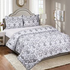 Houston Noire 3-Piece Distressed Gio Print Twin Cotton Comforter Set - 160x220 cms