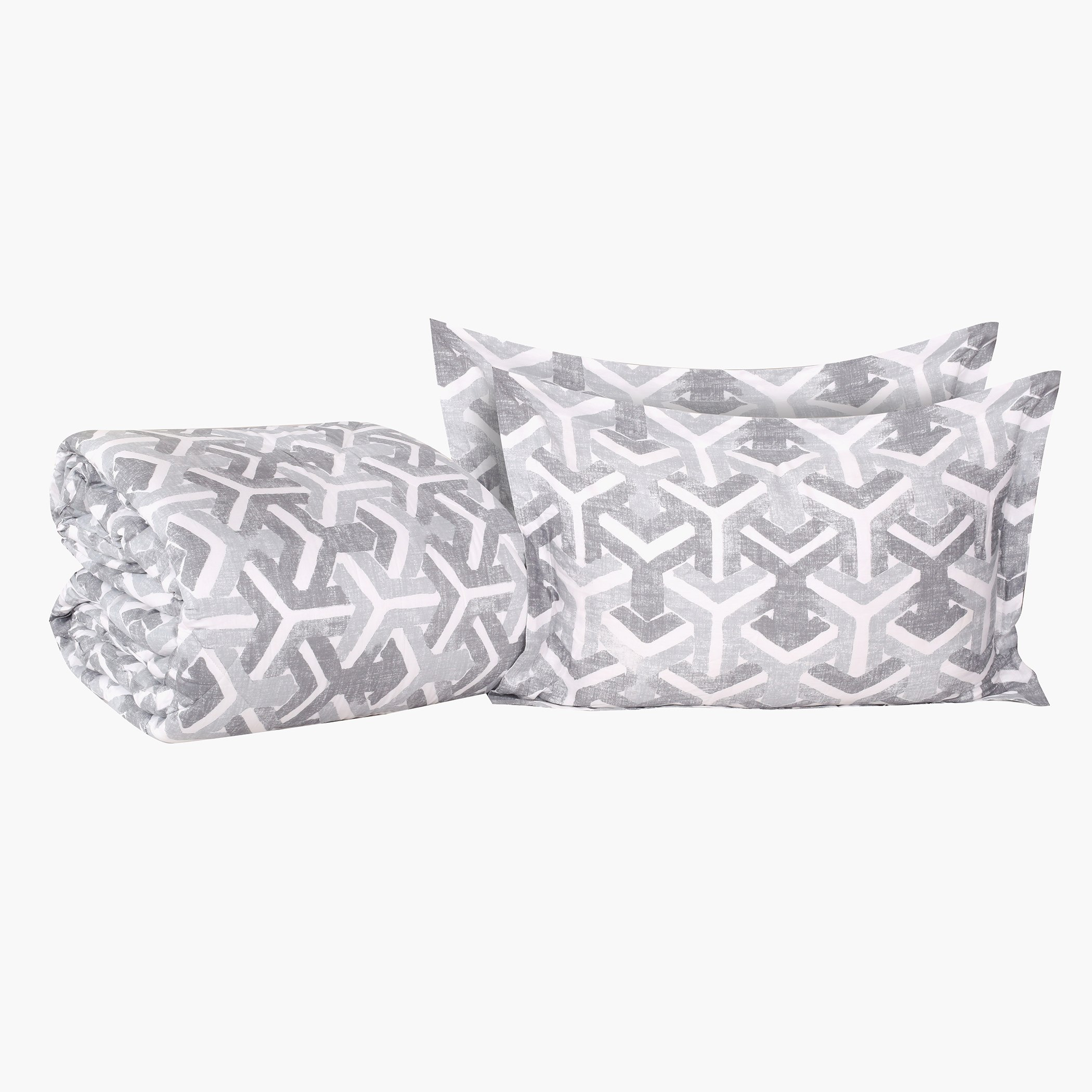 طقم لحاف قطن مزدوج بطبعات 3 قطع من هيوستن - 220x160 سم-hbxhomeware-hbxdecorandfurnishings-image-2