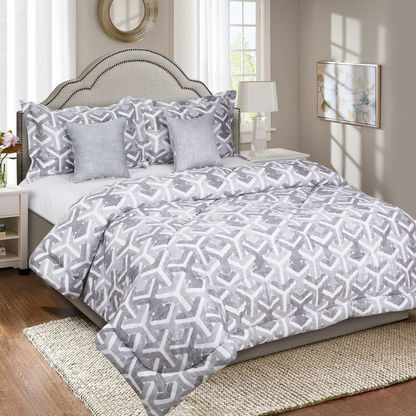 Houston Noire 5-Piece Distressed Gio Print Cotton King Comforter Set - 220x240 cms