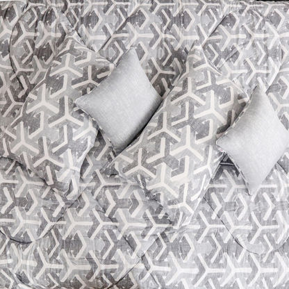 Houston Noire 5-Piece Distressed Gio Print Cotton Super King Comforter Set - 240x240 cm