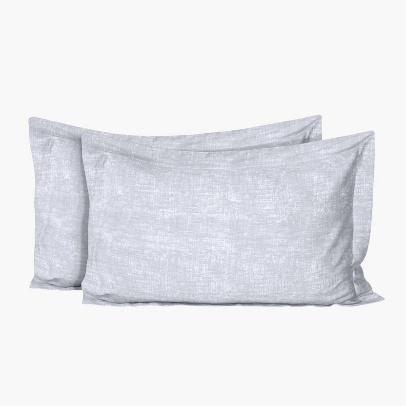 Houston Noire 2-Piece Distressed Gio Print Cotton Pillow Sham Set - 50x75+5 cm-Sheets and Pillow Covers-image-0