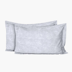 Houston Noire 2-Piece Distressed Gio Print Cotton Pillow Sham Set - 50x75+5 cm
