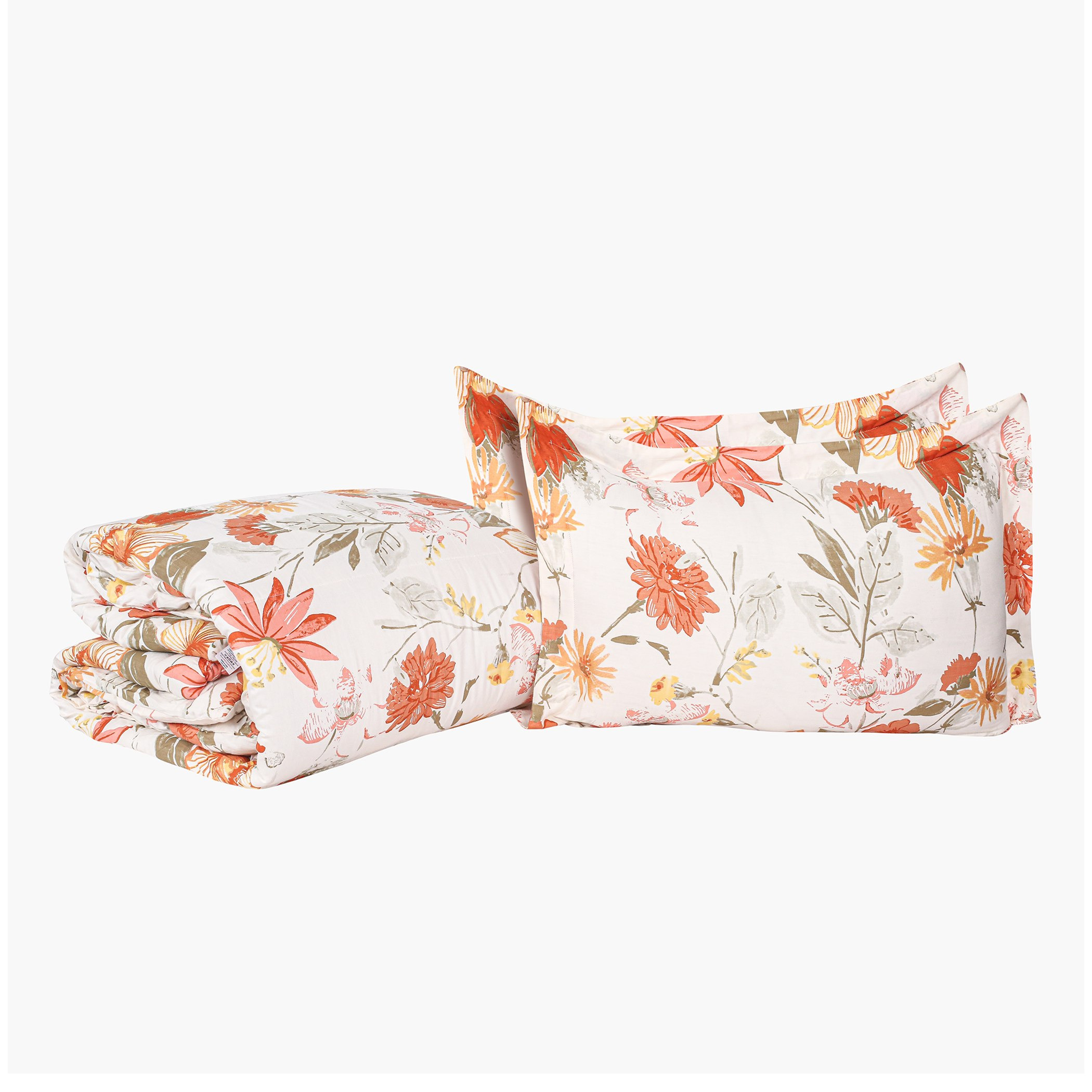 طقم لحاف قطني بطبعات أزهار مطلية 3 قطع من هاوستن - 160x220 سم-hbxhomeware-hbxdecorandfurnishings-image-3