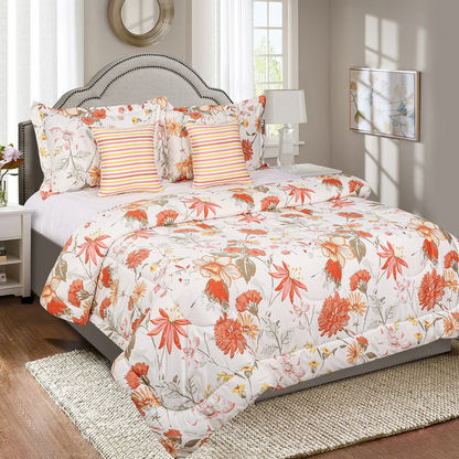 Houston Sylvan 5-Piece Painted Floral Printed Cotton King Comforter Set - 220x240 cms