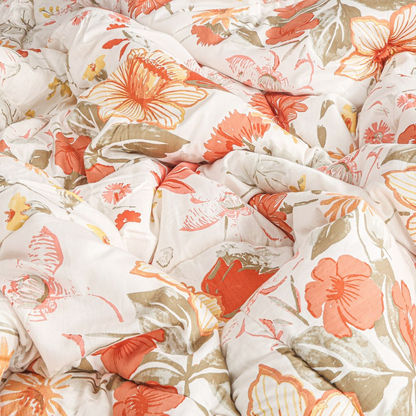 Houston Sylvan 5-Piece Painted Floral Printed Cotton Super King Comforter Set - 240x240 cms