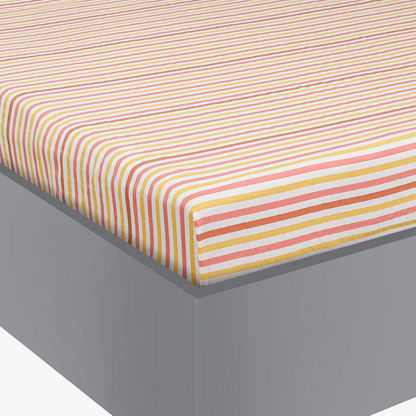 Houston Sylvan Striped Cotton Twin Fitted Sheet - 120x200+25 cms