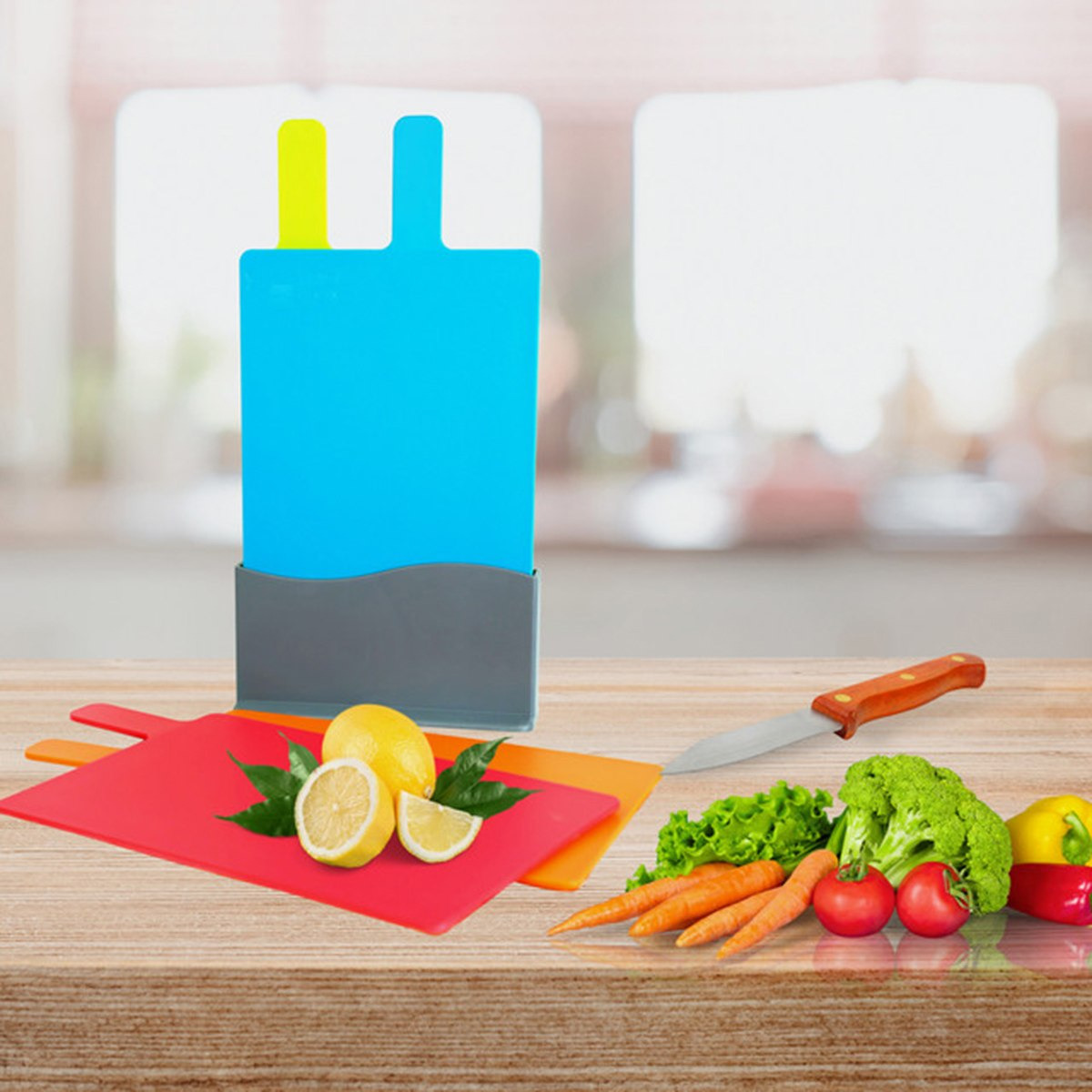 Accord 4-Piece Chopping Board with Stand - 29x19x0.4 cm-hbxkitchen-kitchenware-choppingboards-image-1