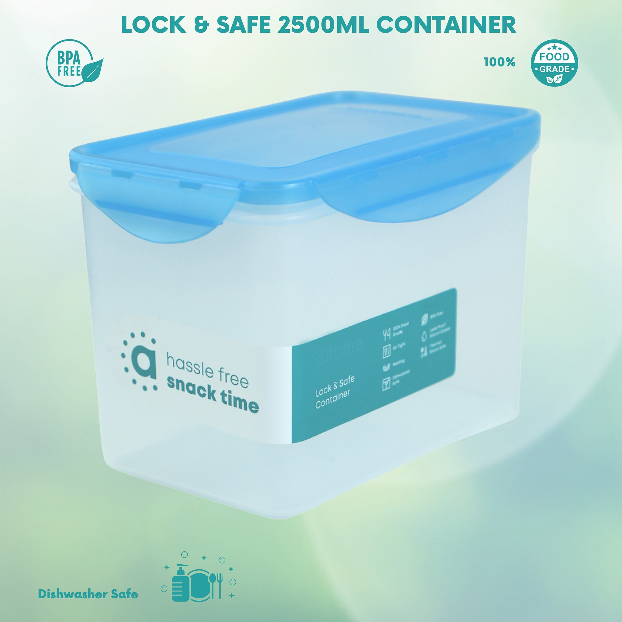 Accord Lock and Safe 2.5 L Airtight Container - 18x11.5x14.5 cm-hbxhomeware-hbxkitchen-image-2