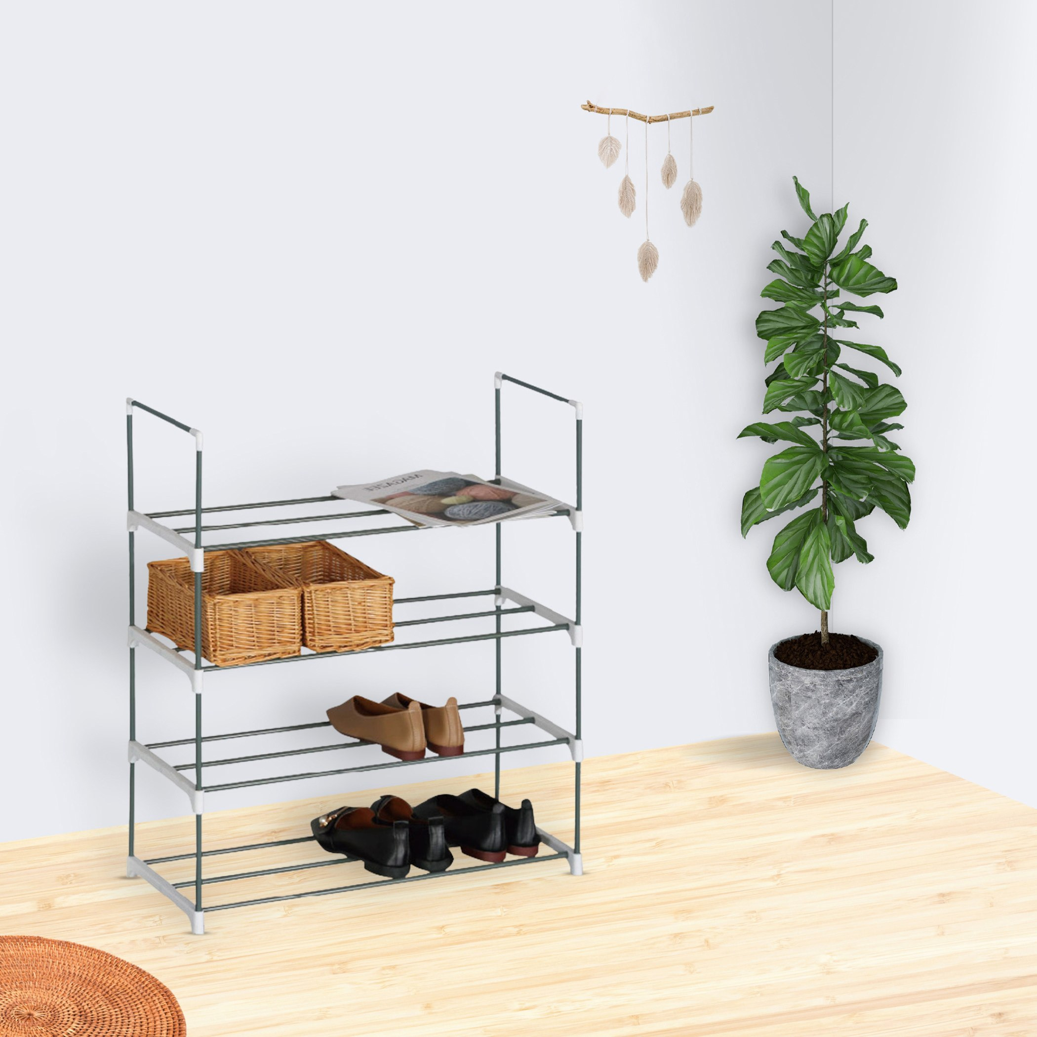 رف أحذية 4 طبقات من أكورد - 58x20x78 سم-hbxhomeware-hbxbathroom-image-1