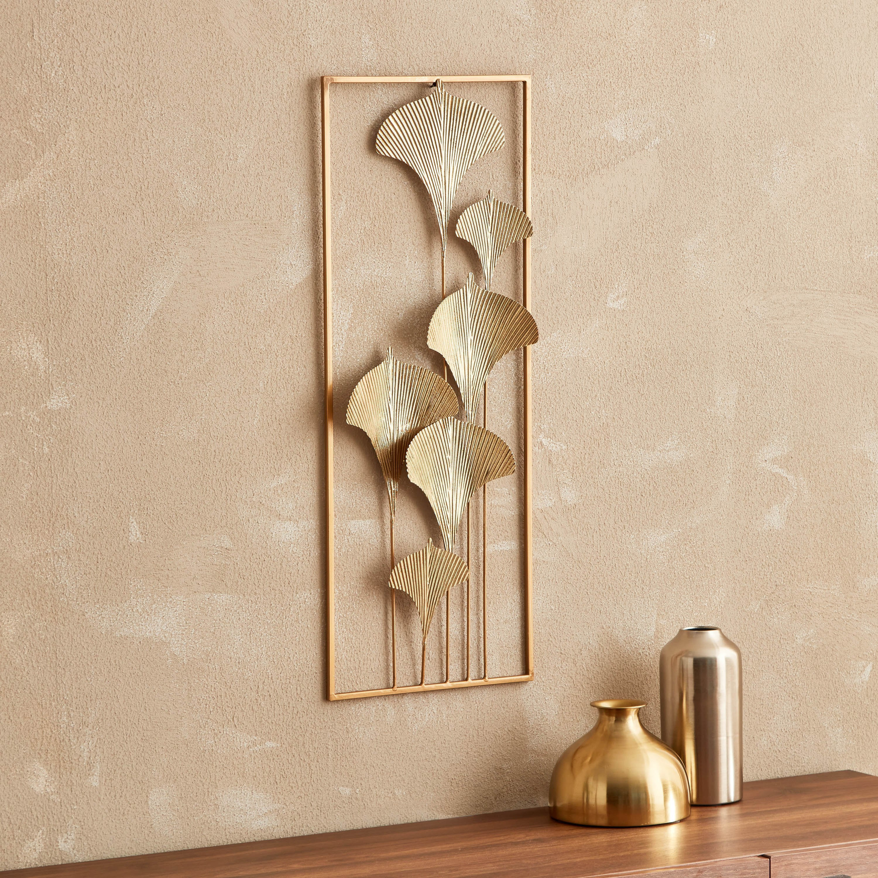 زينة حائط معدن بتصميم أوراق شجر مجمعة من بيرسي - 29x5x74 سم-hbxlivingroom-walldecor-wallart-image-2