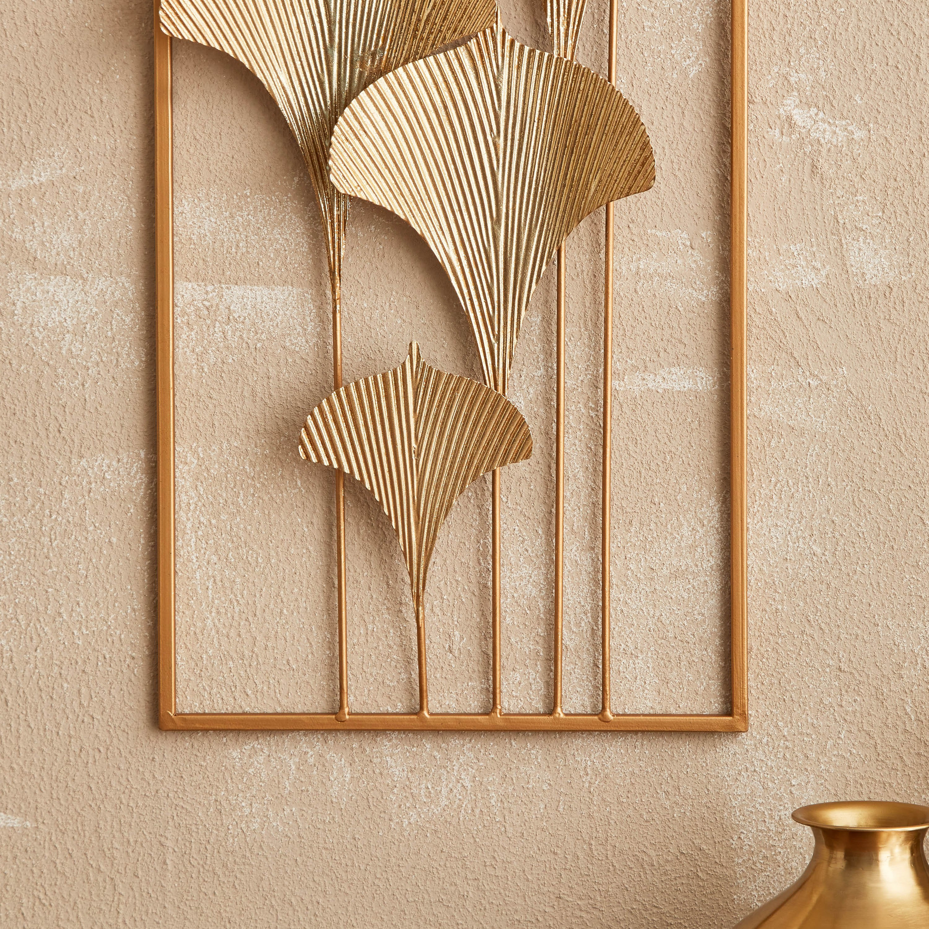 زينة حائط معدن بتصميم أوراق شجر مجمعة من بيرسي - 29x5x74 سم-hbxlivingroom-walldecor-wallart-image-4