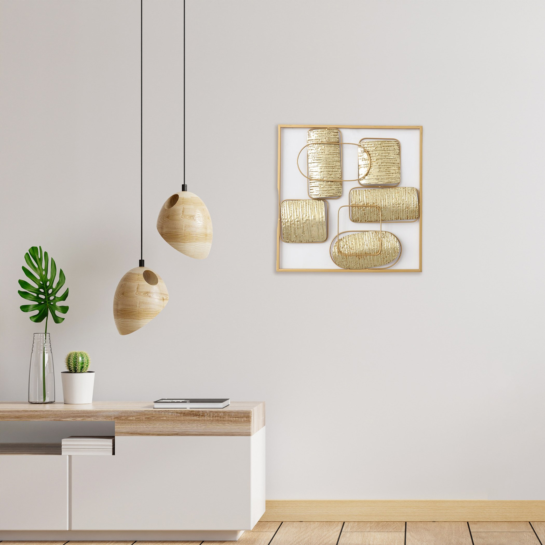 Percy Square Cluster Metal Wall Art - 50x3x50 cm-hbxlivingroom-walldecor-wallart-image-1