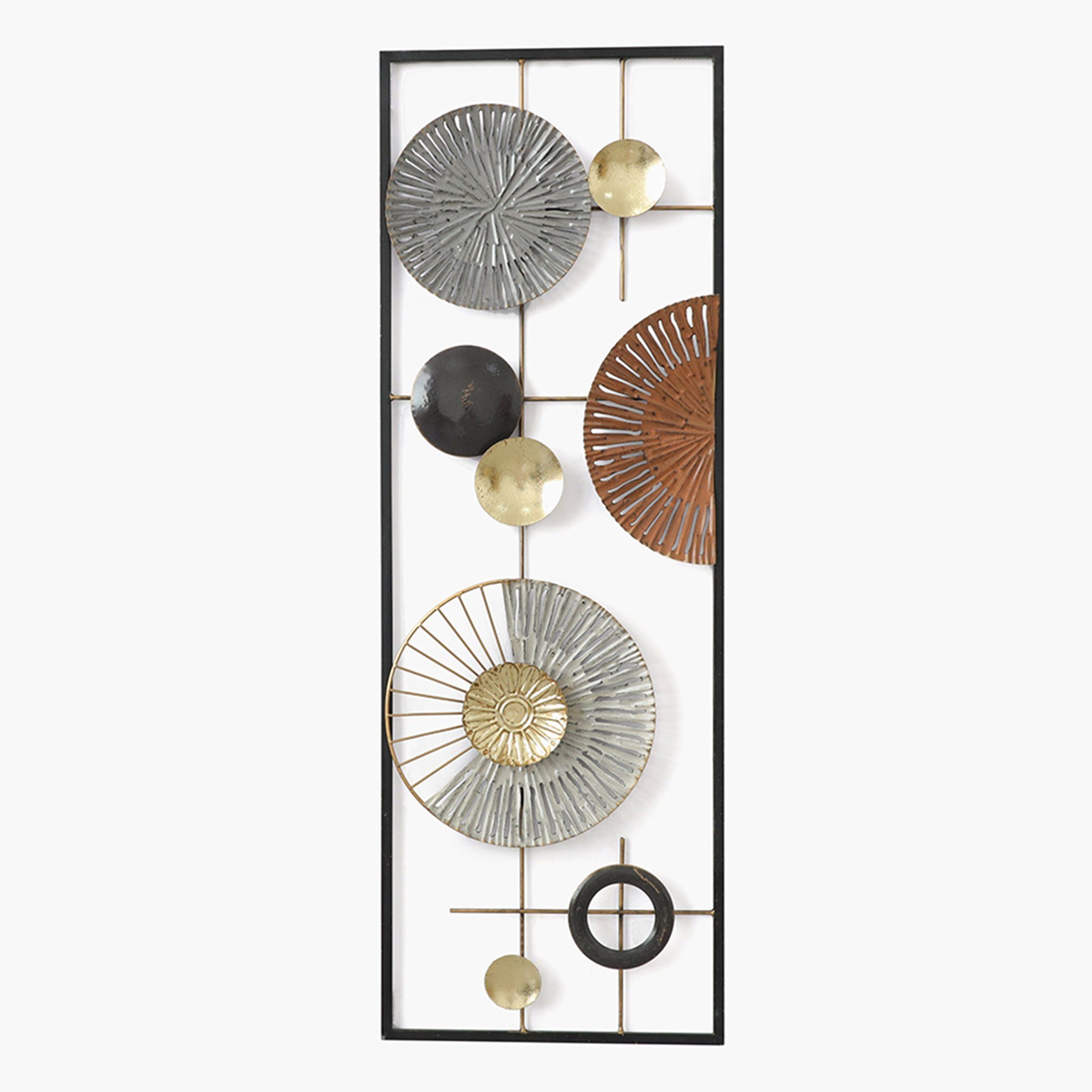 زينة حائط معدنية مستطيلة من بيرسي - 31x4x90 سم-hbxlivingroom-walldecor-wallart-image-2
