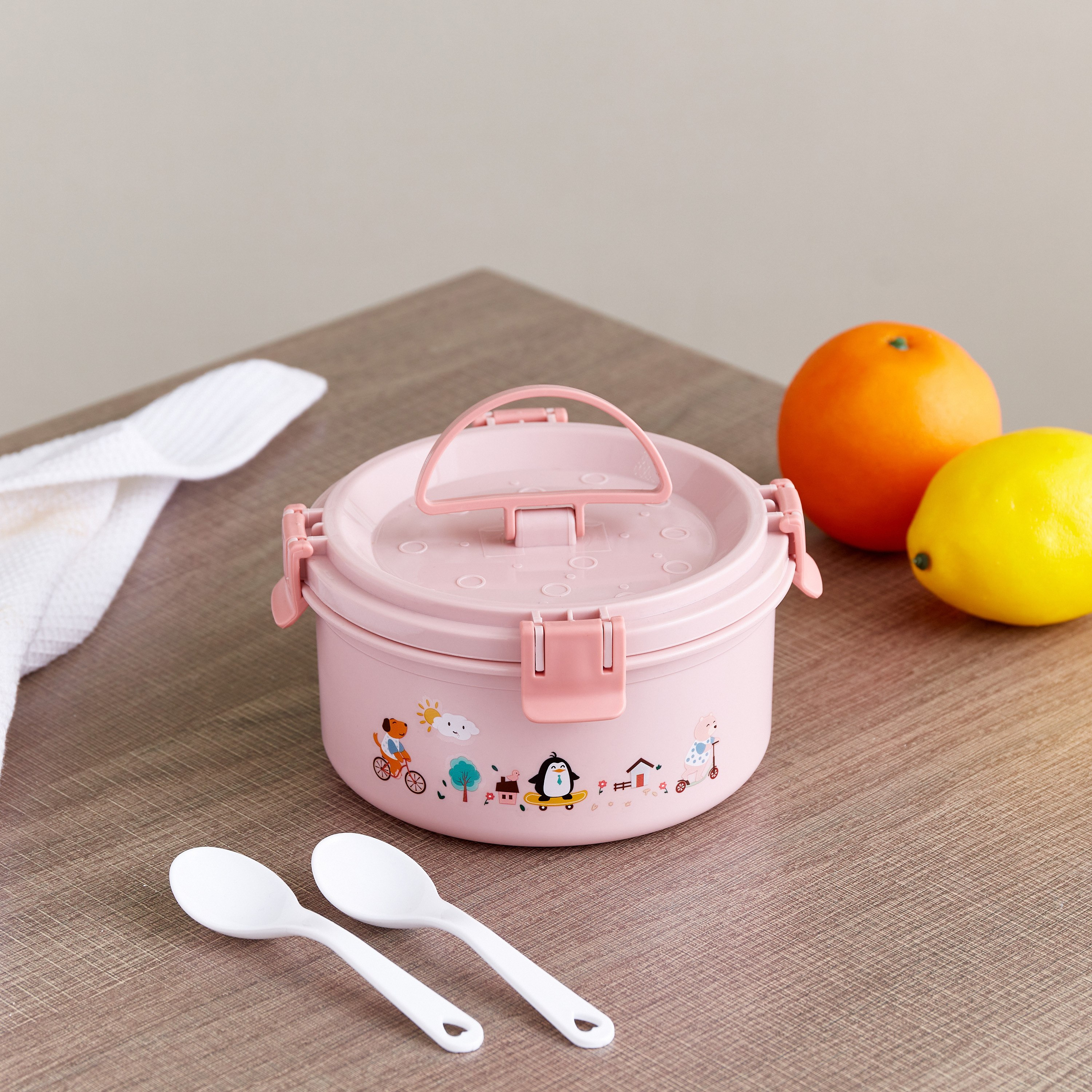 Neo Steel Round Lunch Box - 17x8.5 cm-hbxhomeware-hbxkidsandyouth-image-1