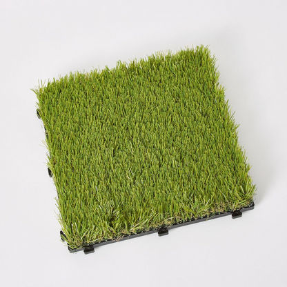 Meadow Essential 9-Piece Artificial Grass Tiles Set - 30x30 cms