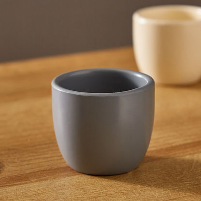 Sansa Ribbed Ceramic Pot - 6x6x5 cms