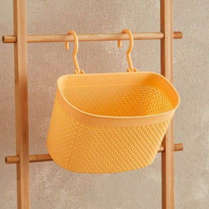 Knit Multipurpose Storage Basket with Hooks - 25.5x14x16 cms
