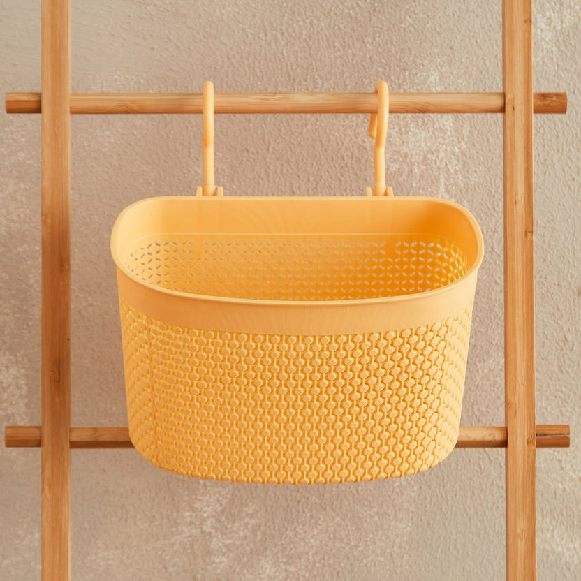 Knit Multipurpose Storage Basket with Hooks - 25.5x14x16 cm-Bathroom Storage-image-2