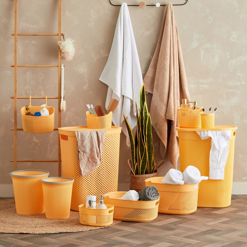 Knit Multipurpose Storage Basket with Hooks - 25.5x14x16 cm-Bathroom Storage-image-4