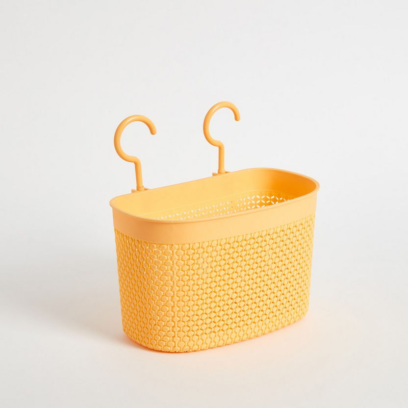 Knit Multipurpose Storage Basket with Hooks - 25.5x14x16 cm-Bathroom Storage-image-5
