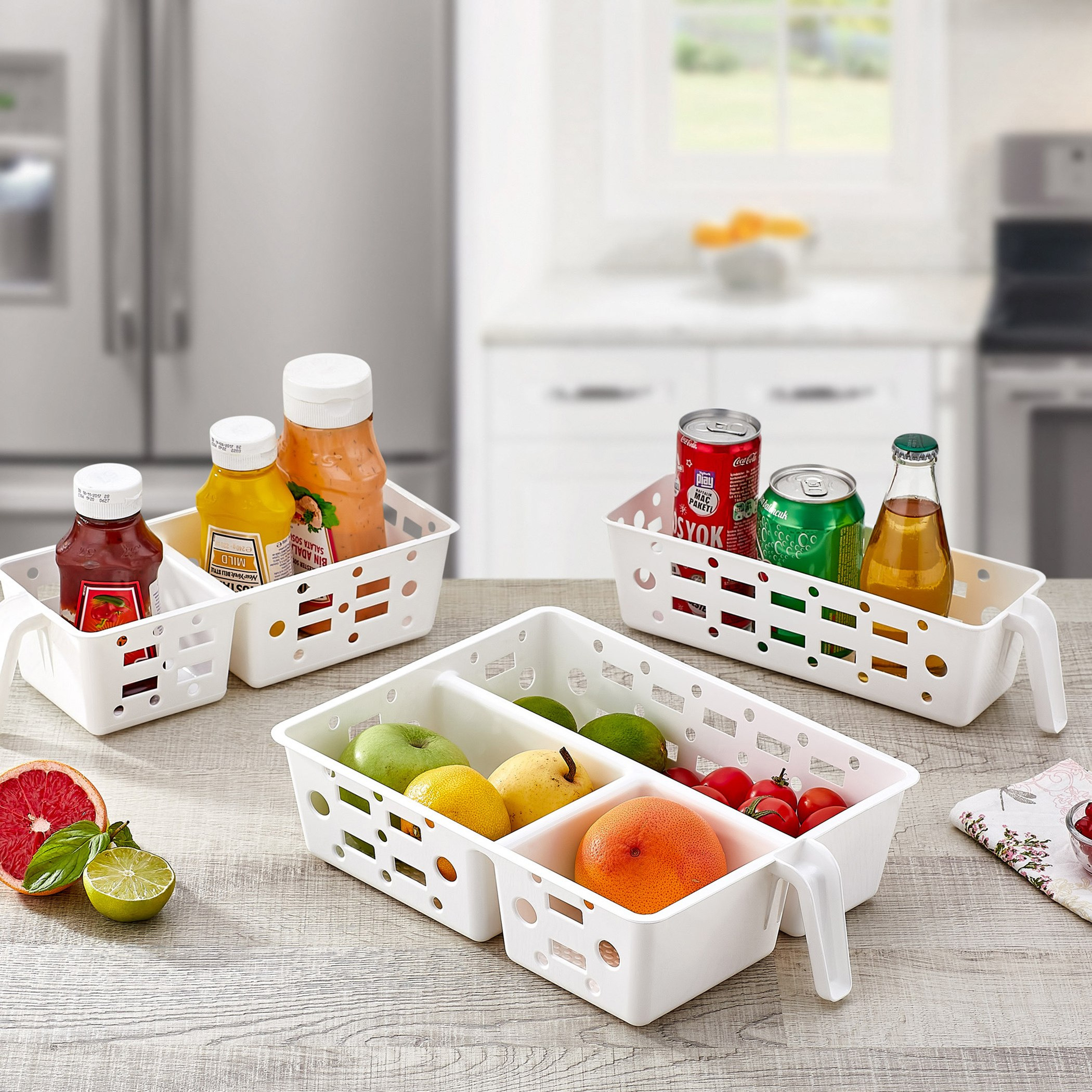 سلة تنظيم للثلاجة بمقبض من ريفا - 9x29.5x8 سم-hbxkitchen-kitchenware-kitchenaccessories-image-1