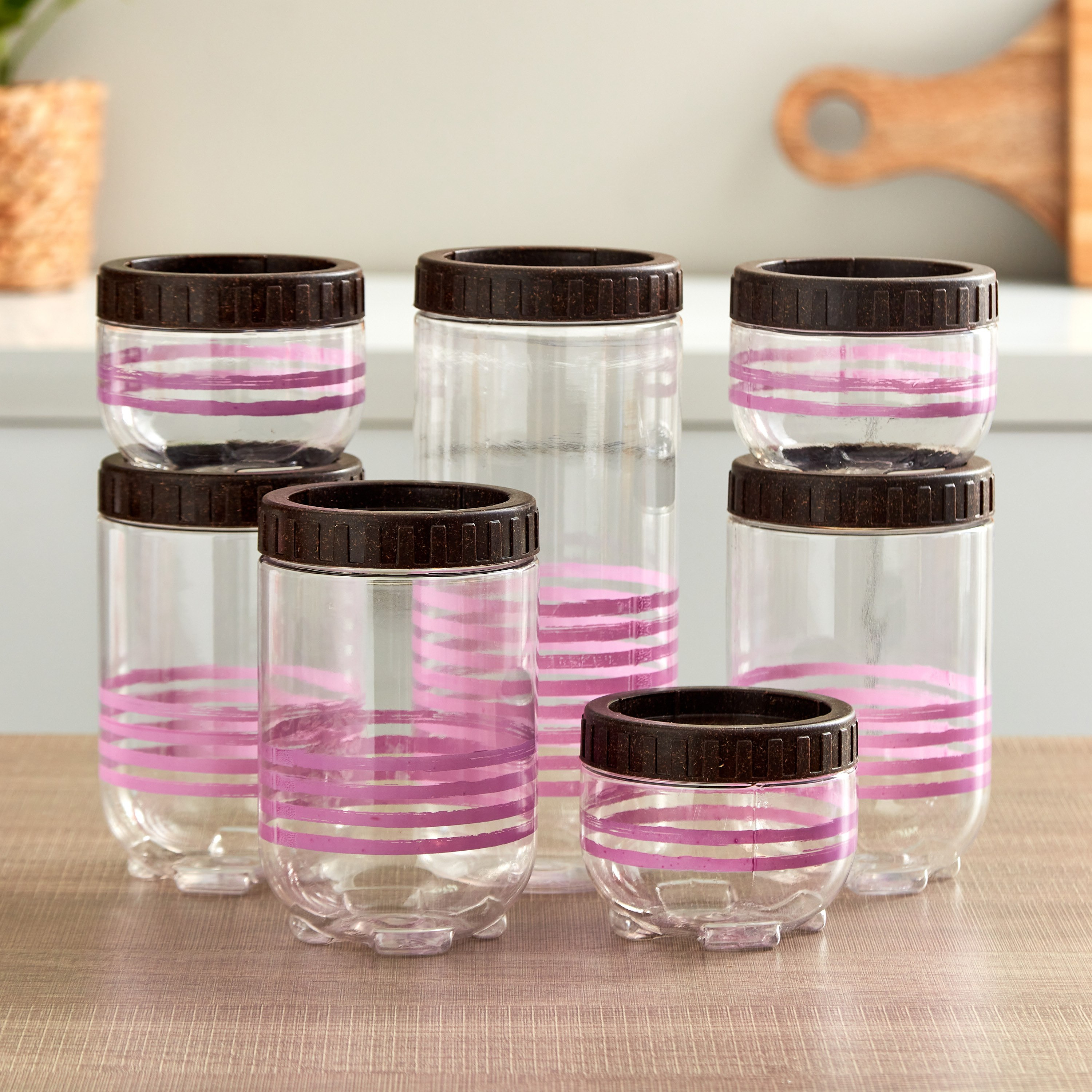 طقم برطمانات تخزين وتكديس 7 قطع من بايوس-hbxhomeware-hbxkitchen-image-1