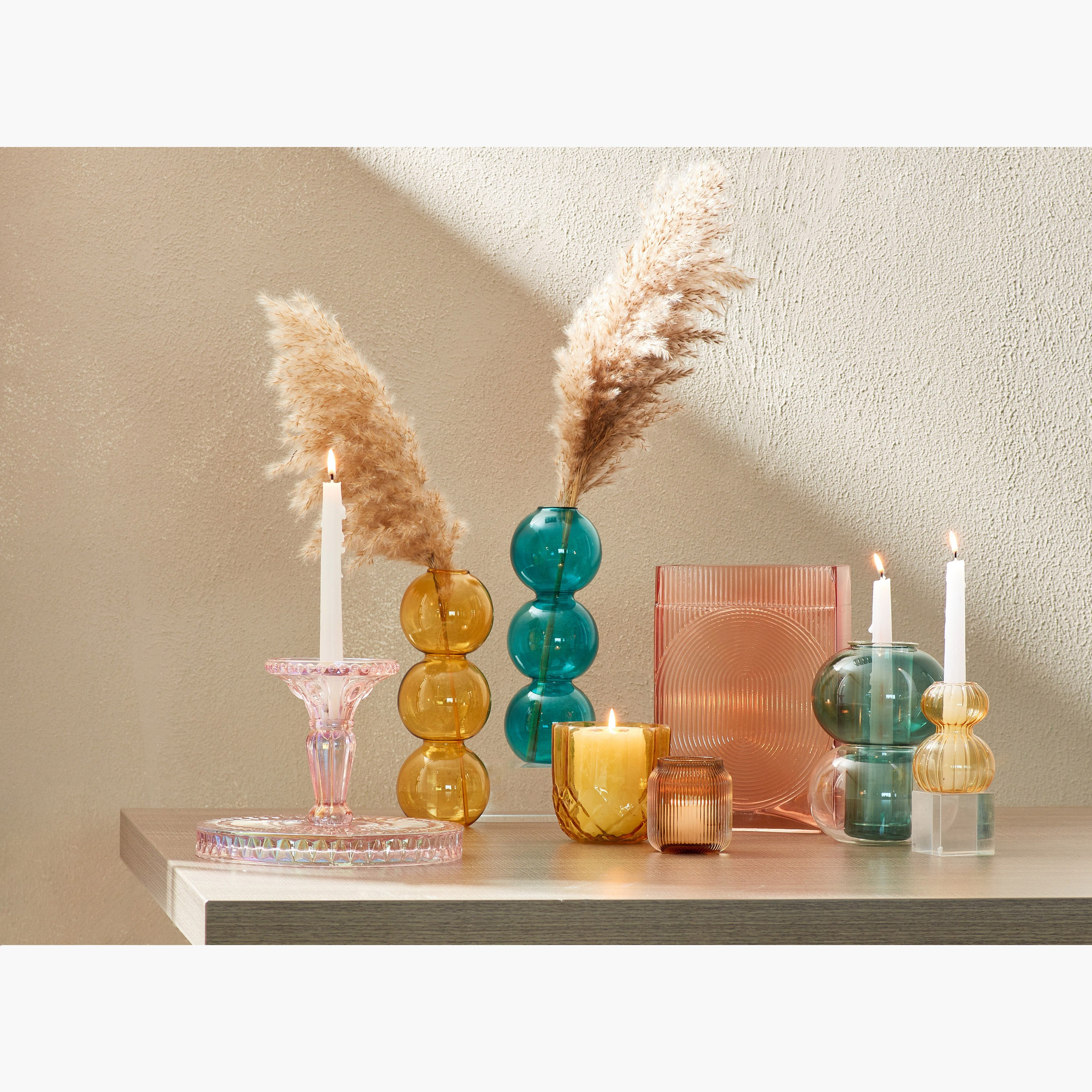 حامل شموع زجاج من أيس - 10x10x10 سم-hbxlivingroom-decorandaccessories-candleholders-image-5