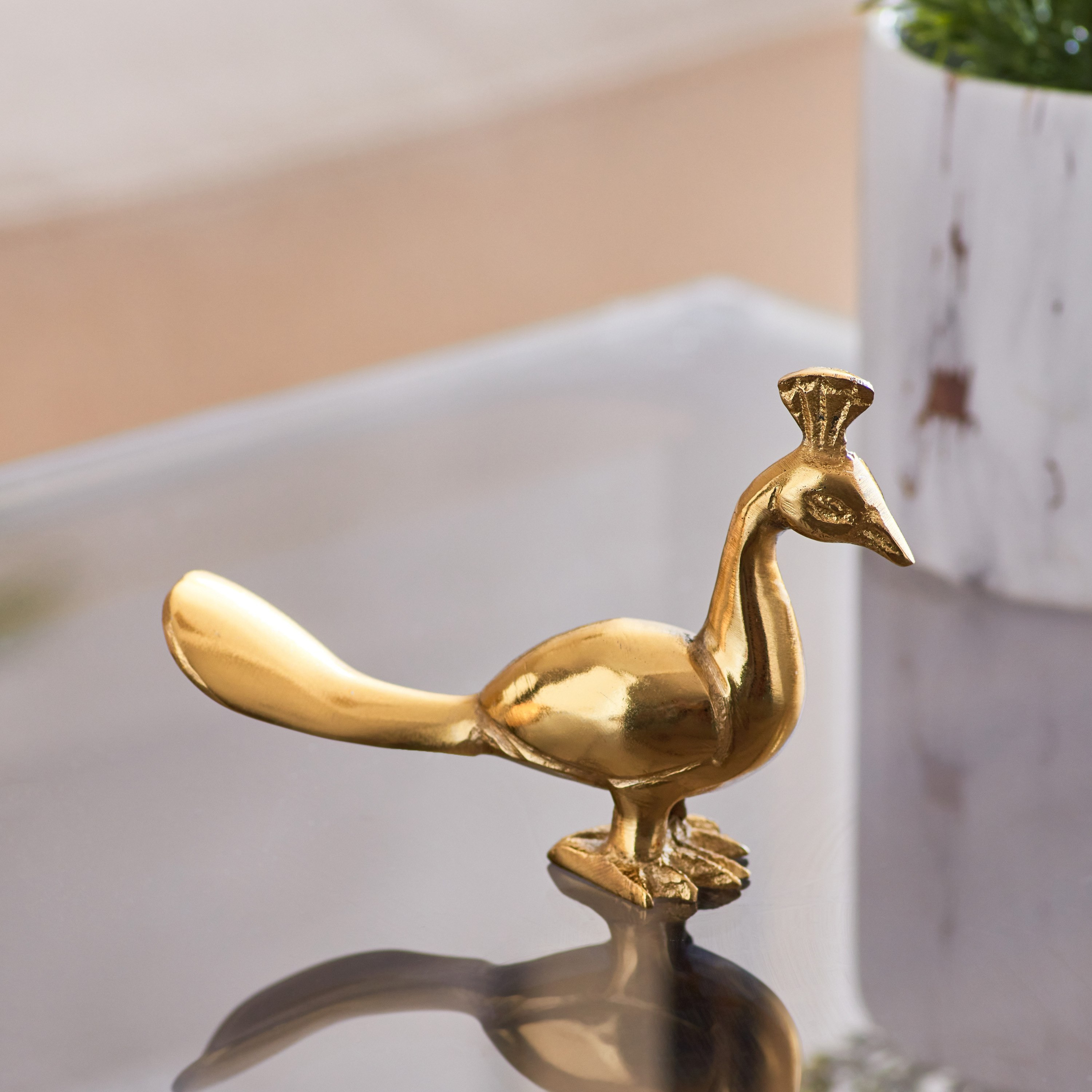 تمثال طاووس معدني من أيس - 11x8X3 سم-hbxhomeware-homedecor-figurinesandornaments-image-2