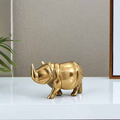 Ace Metal Small Rhino Figurine - 19x7.5x11 cms