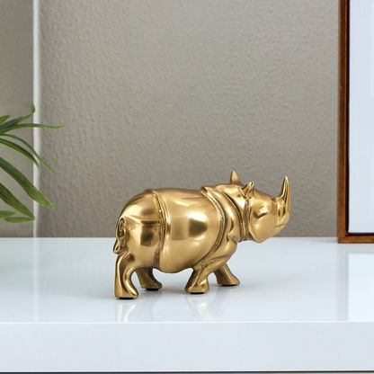 Ace Metal Small Rhino Figurine - 19x7.5x11 cms