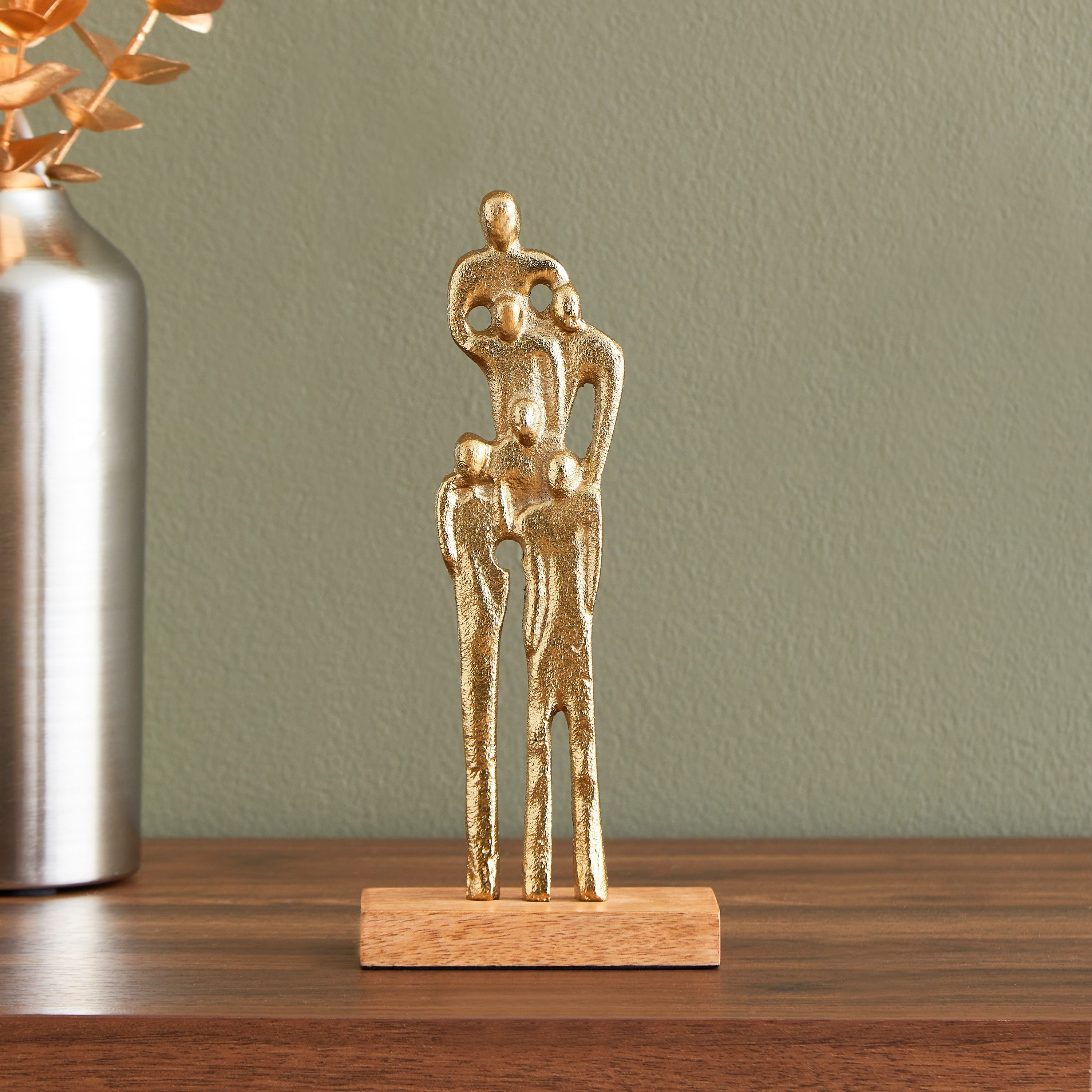 منحوتة معدنية بتصميم الأسرة من أيس - 10x5x25 سم-hbxhomeware-homedecor-figurinesandornaments-image-1