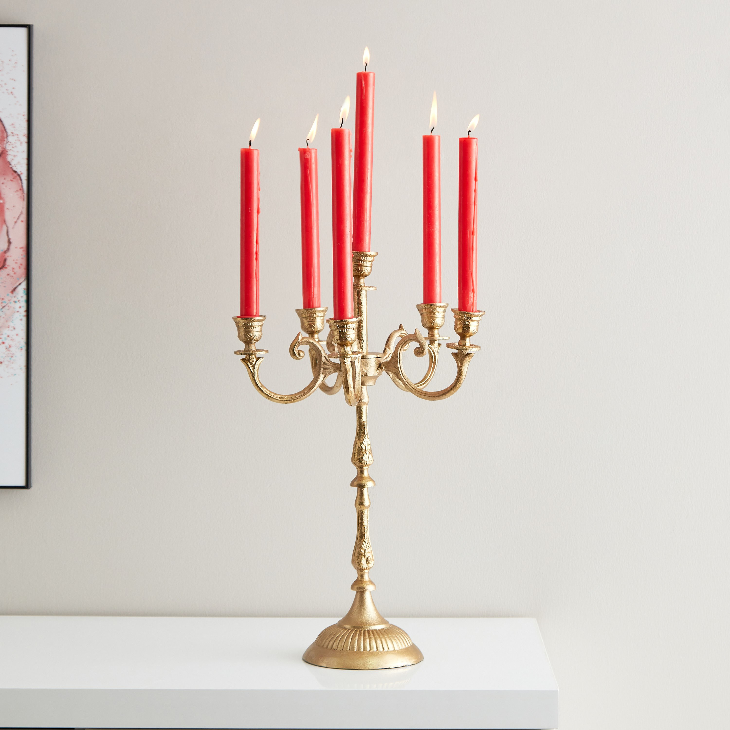 حامل شموع معدني متعدد الأذرع من أيس - 35x35x62 سم-hbxlivingroom-decorandaccessories-candleholders-image-1