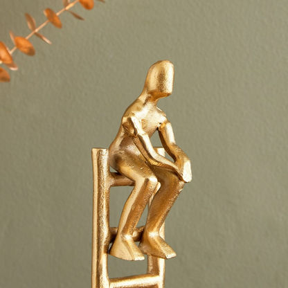 Ace Metal Thinking Man Decorative Figurine - 13x9x34 cms