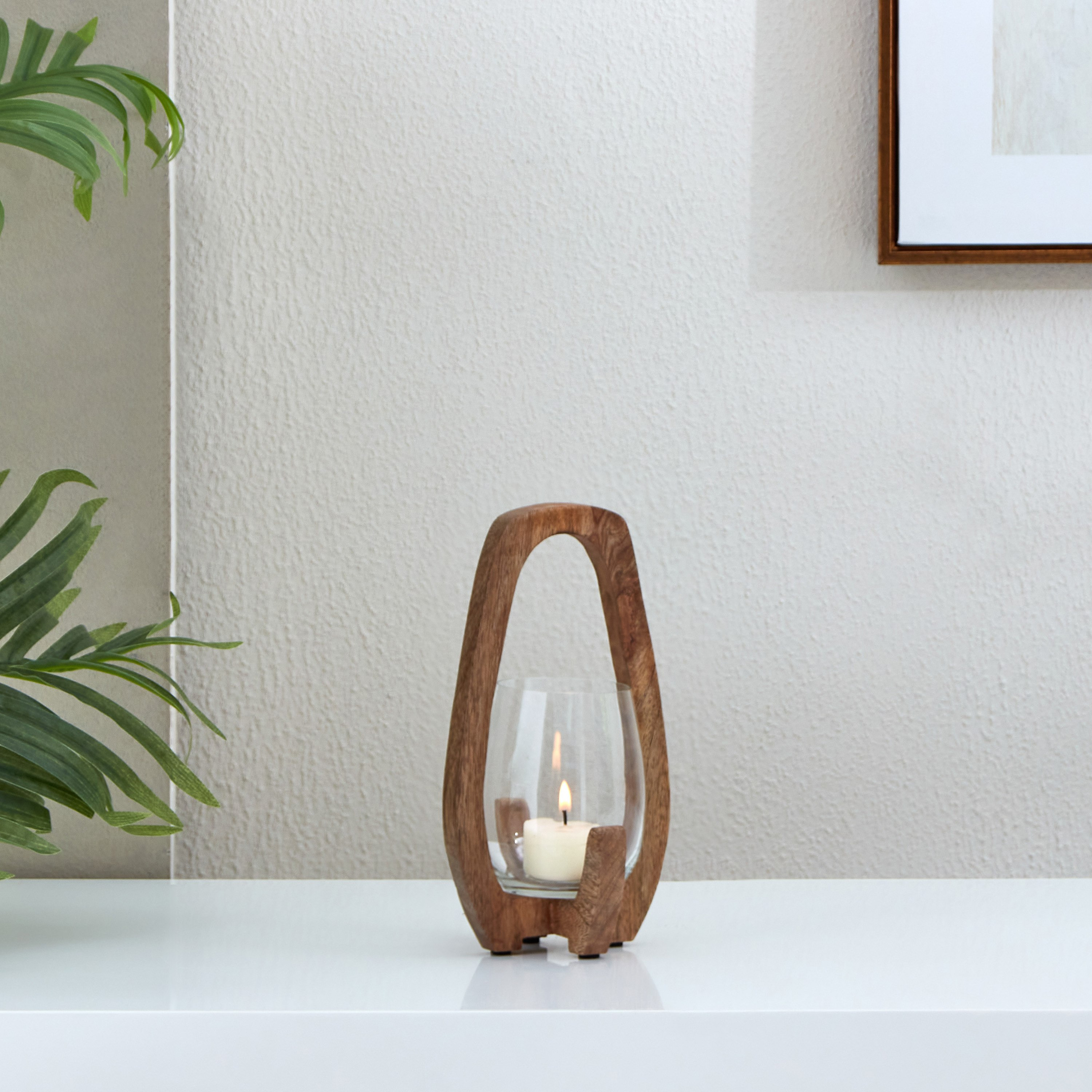 Ace Wooden Small Candleholder - 12x12x22 cm-hbxlivingroom-decorandaccessories-candleholders-image-1
