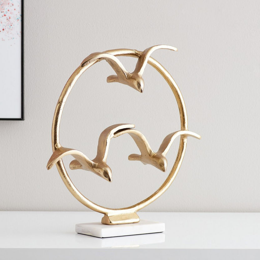 Ace Metal Small Bird Flock Decorative Accent - 33x11x31 cm-Figurines and Ornaments-image-0