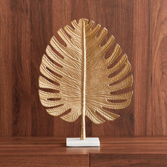 Ace Metal Decorative Leaf Accent on Base - 30x15x44 cm