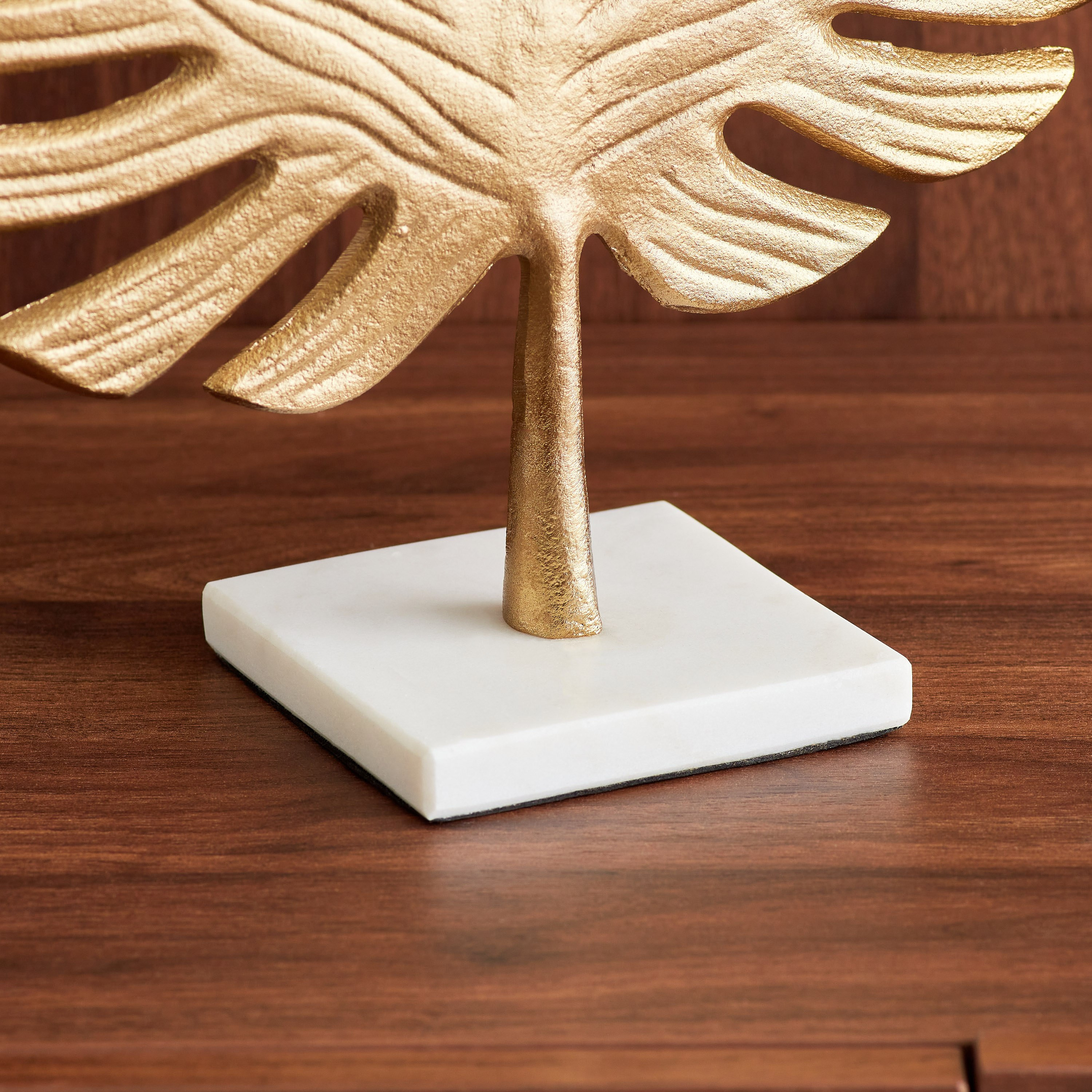 زينة ديكور معدنية بتصميم ورق شجر على قاعدة من أيس - 30x15x44 سم-hbxhomeware-homedecor-figurinesandornaments-image-4