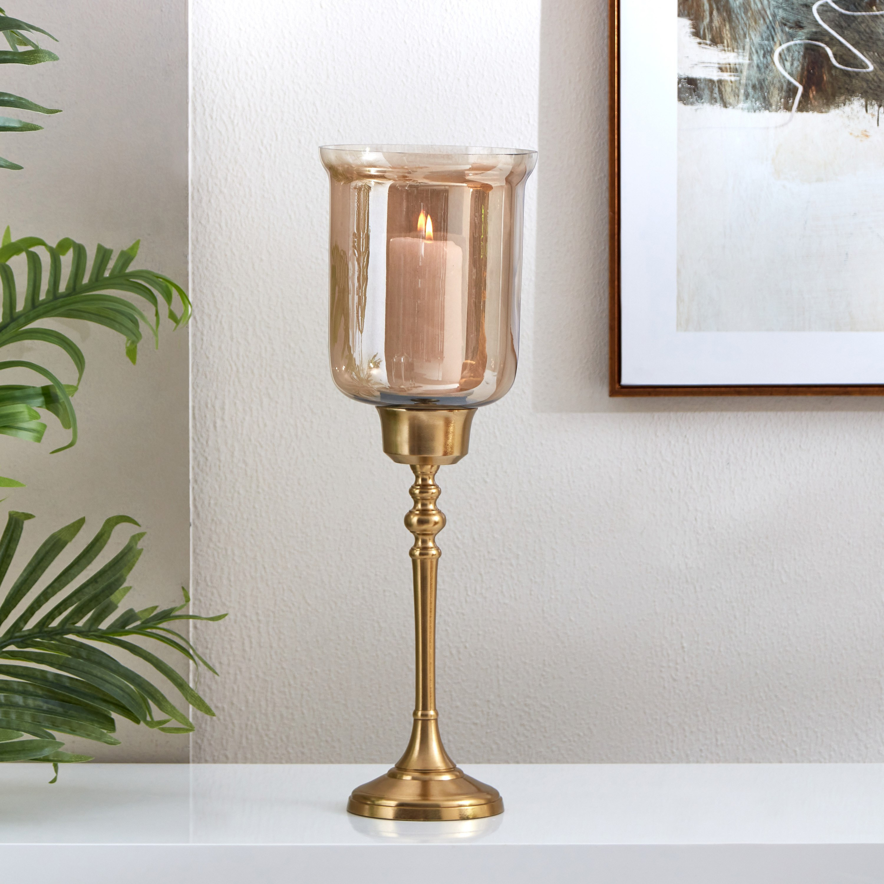 حامل شموع معدني صغير من أيس - 17x17x54 سم-hbxlivingroom-decorandaccessories-candleholders-image-1