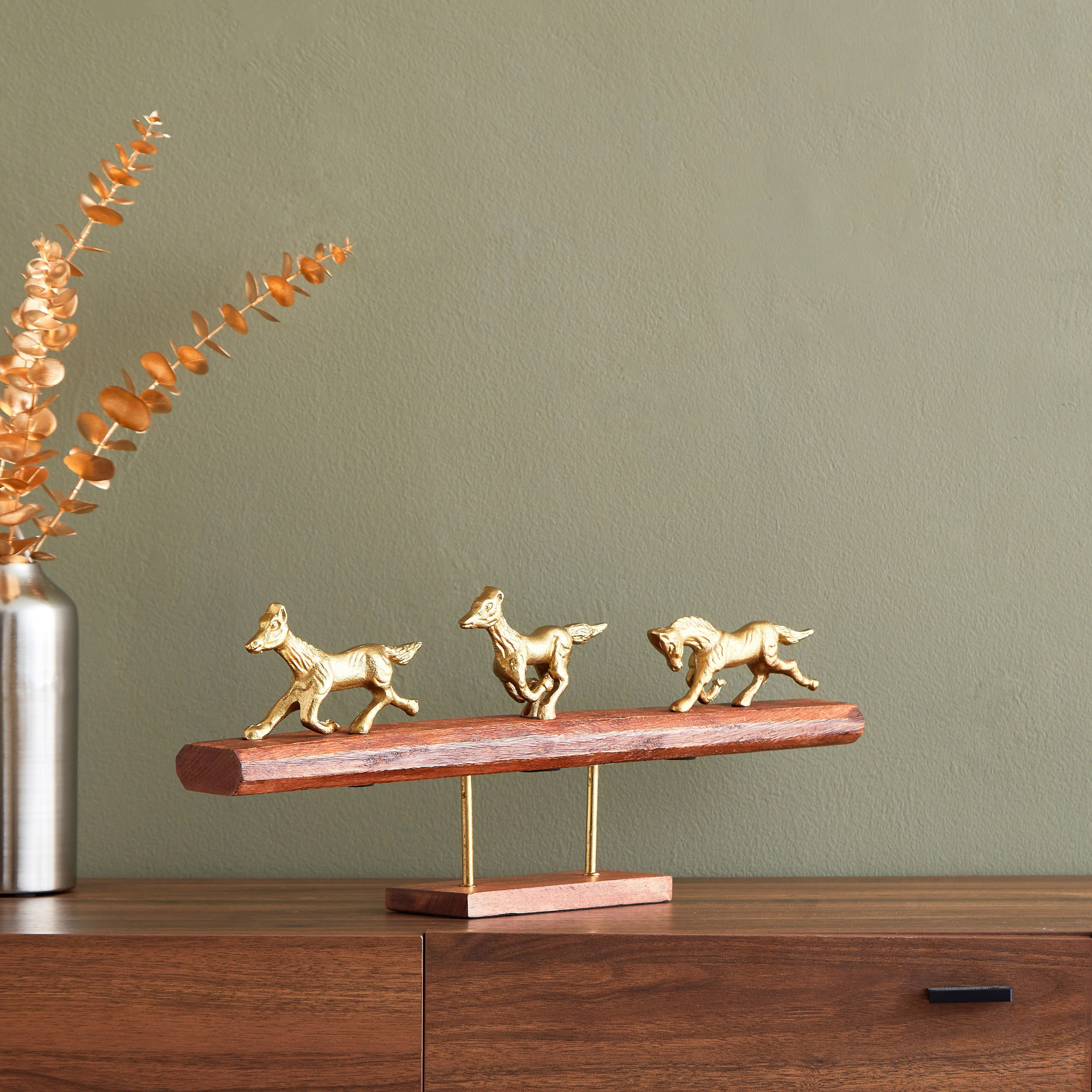 تمثال أحصنة معدني على قاعدة من أيس - 51x9x23 سم-hbxhomeware-homedecor-figurinesandornaments-image-2