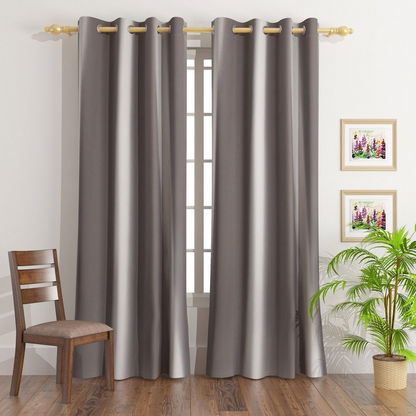 Sera Extra Long Jacquard Blackout Curtain Pair - 140x300 cm