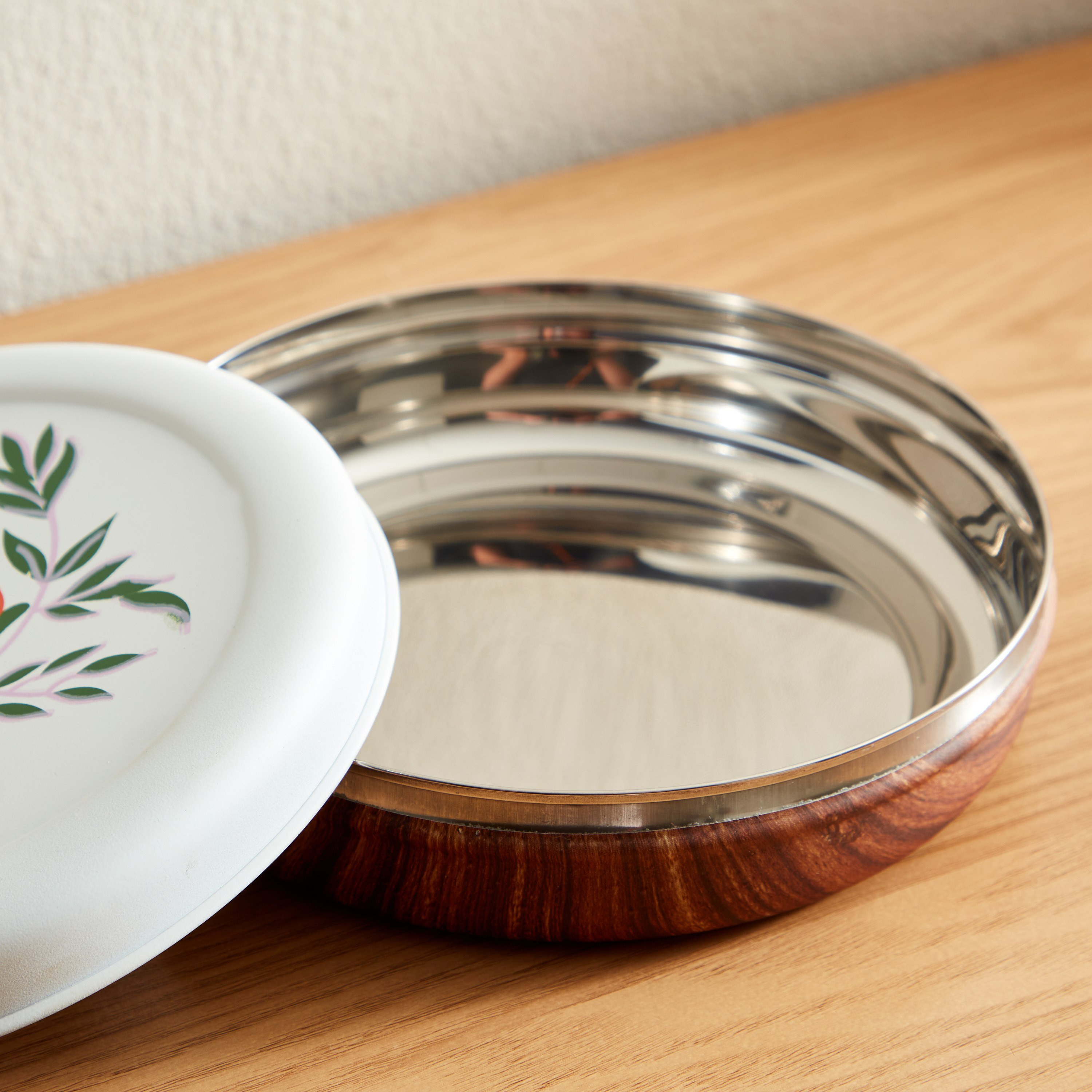 حاوية مسطحة ستانلس ستيل بلمسة نهائية خشبية - 1.15 لتر-hbxhomeware-hbxkitchen-image-4