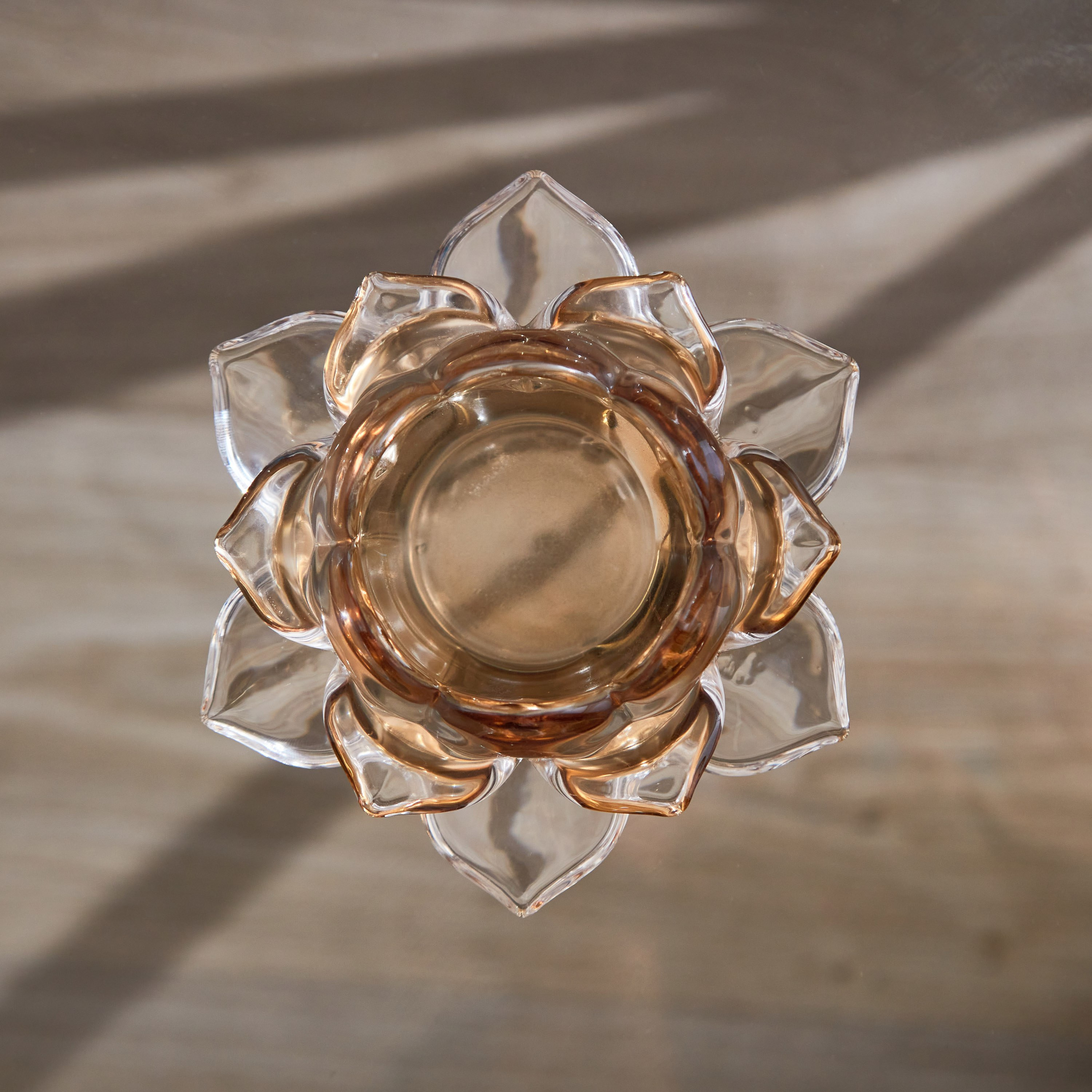 Lotus Glass Tealight Holder - 11.5x10x5 cm-hbxlivingroom-decorandaccessories-candleholders-image-3