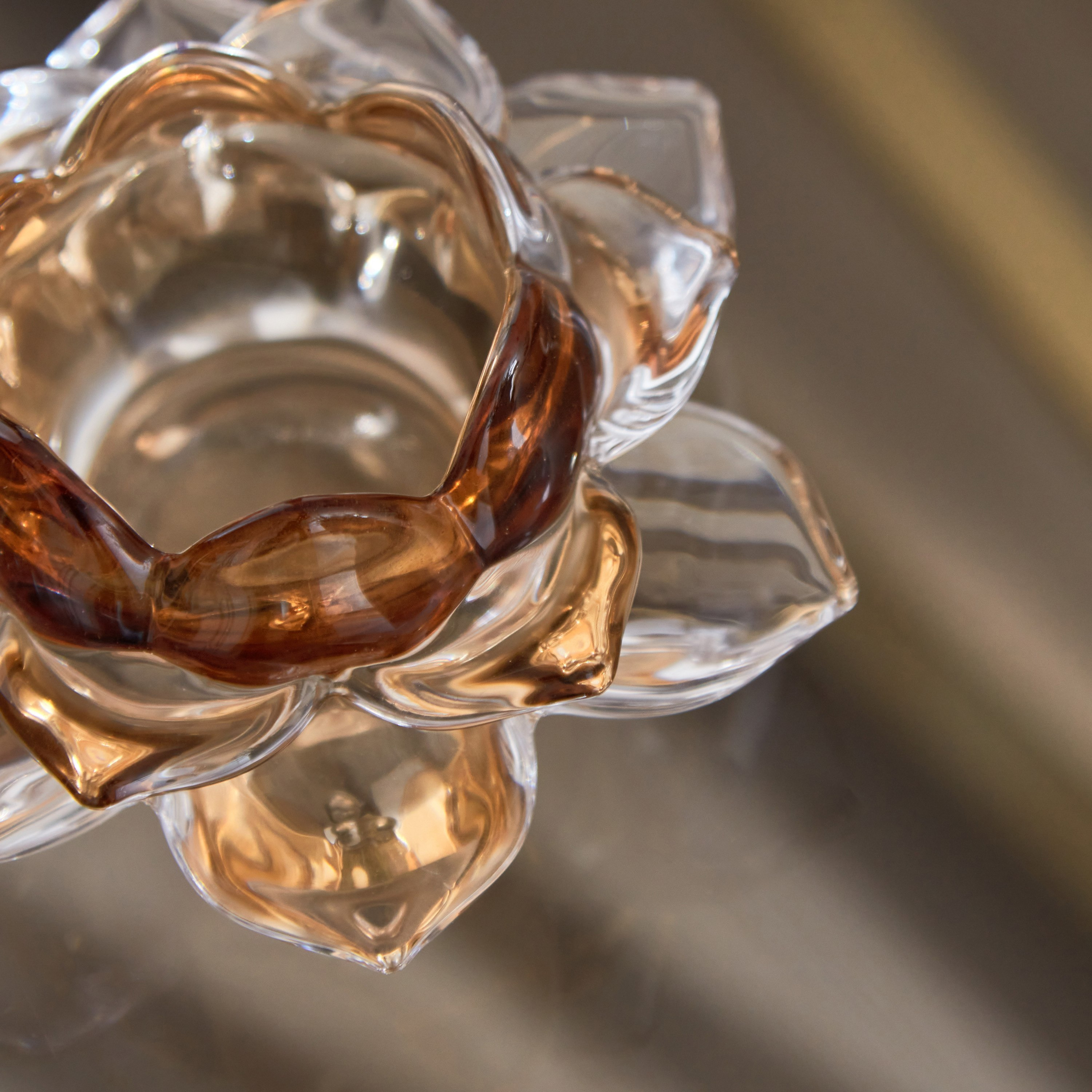 Lotus Glass Tealight Holder - 11.5x10x5 cm-hbxlivingroom-decorandaccessories-candleholders-image-4