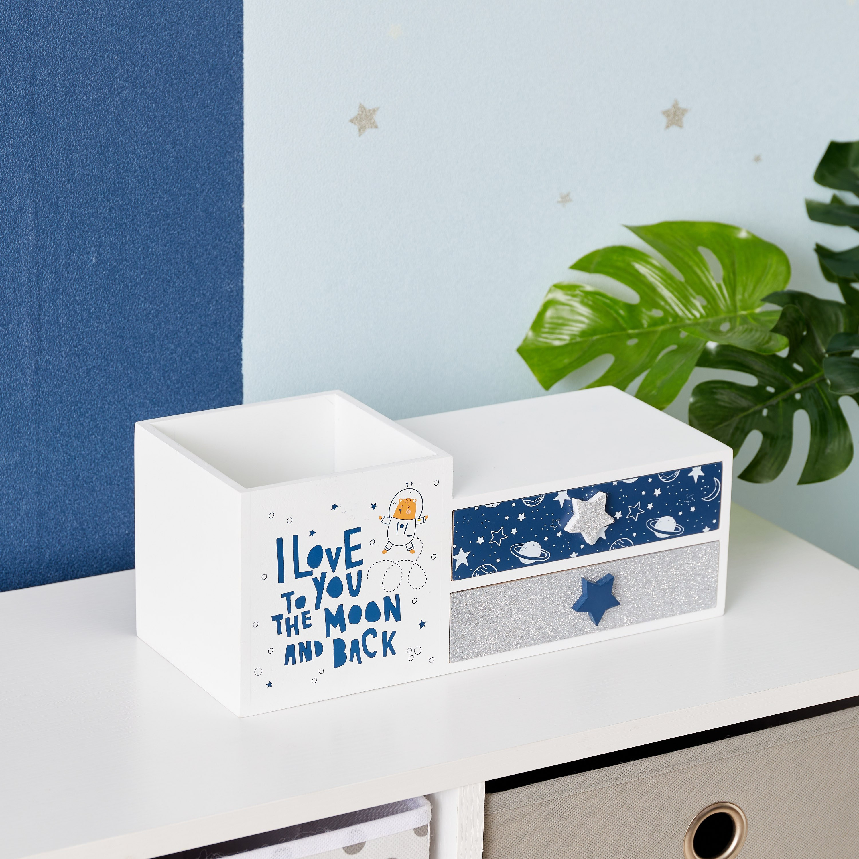 Bonjour Cosmic Moon Stationery Holder - 29.5x13x12 cm-hbxhomeware-hbxkidsandyouth-image-1