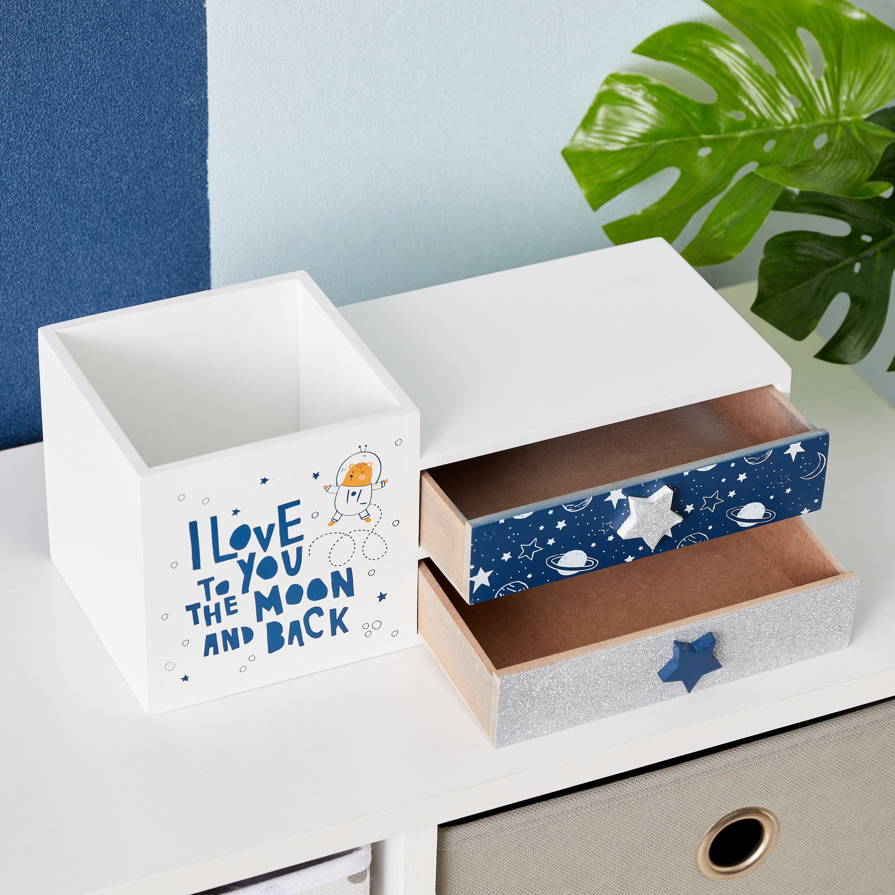 Bonjour Cosmic Moon Stationery Holder - 29.5x13x12 cm-hbxhomeware-hbxkidsandyouth-image-3