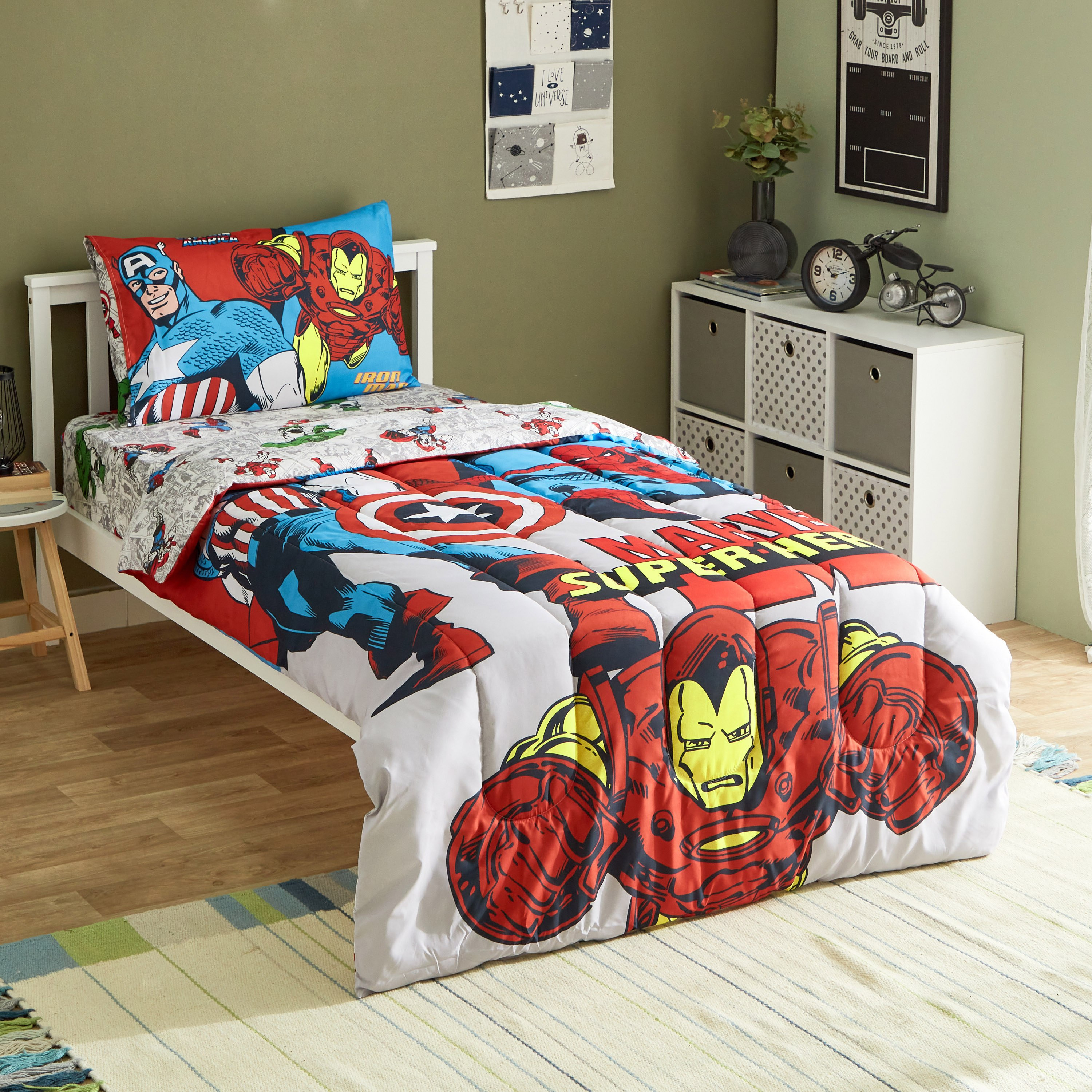 طقم لحاف فردي قطعتين من أفينجرز - 220x135 سم-hbxhomeware-hbxkidsandyouth-image-4