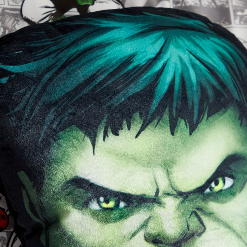 Avengers Hulk Shaped Cushion with LED - 40x35 cm-Filled Cushions-image-2