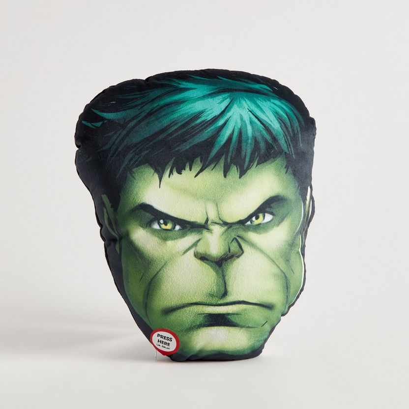 Avengers Hulk Shaped Cushion with LED - 40x35 cm-Filled Cushions-image-6