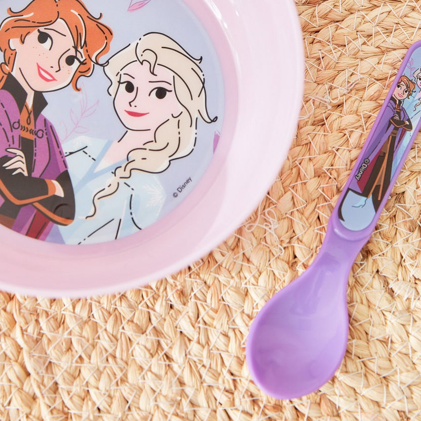 Frozen Sisters Embrace 2-Piece Deep Bowl and Spoon Set-Plates and Bowls-image-2